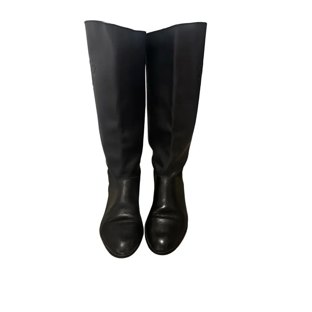Westies‎ Black Genuine Leather Knee High Boots, 9M